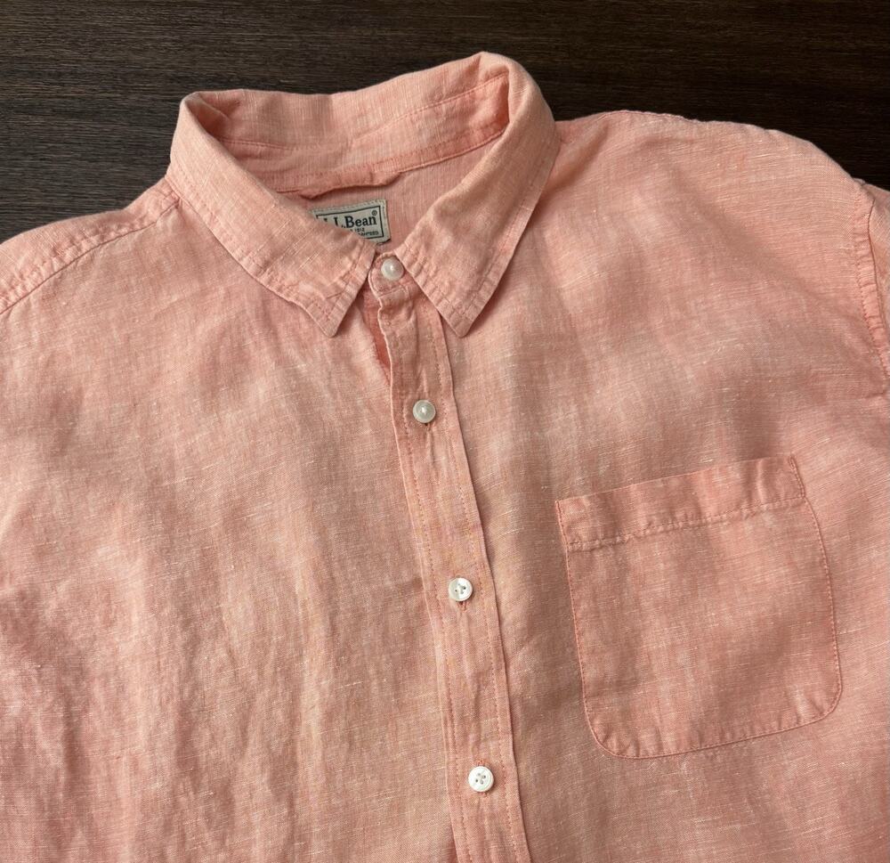 L.L. Bean 100% Linen Button Up Shirt Men’s XL Regular Long Sleeve